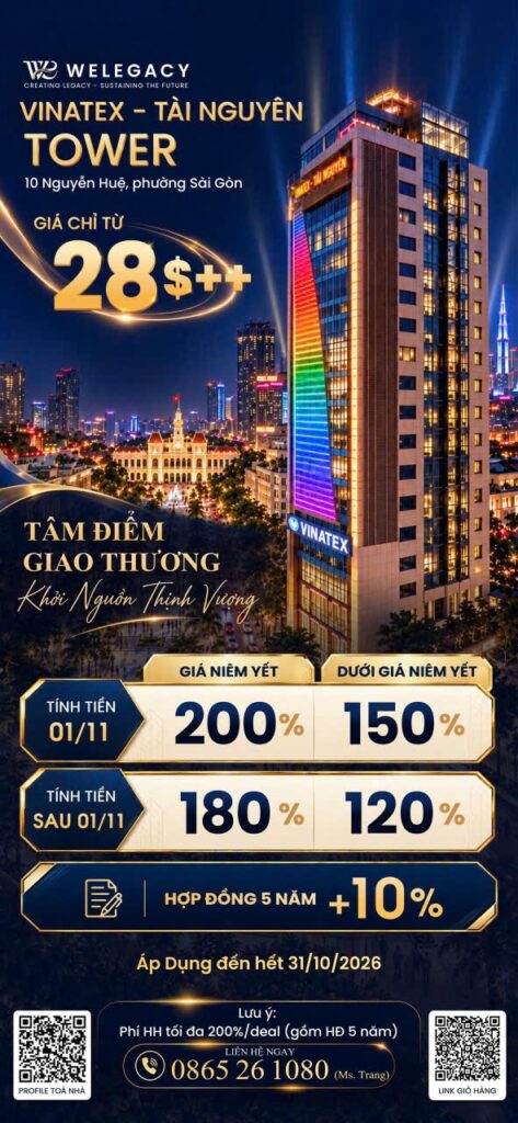 越南胡志明市第一郡 Vinatex Tài Nguyên Tower 办公室出租 – 照片 1
