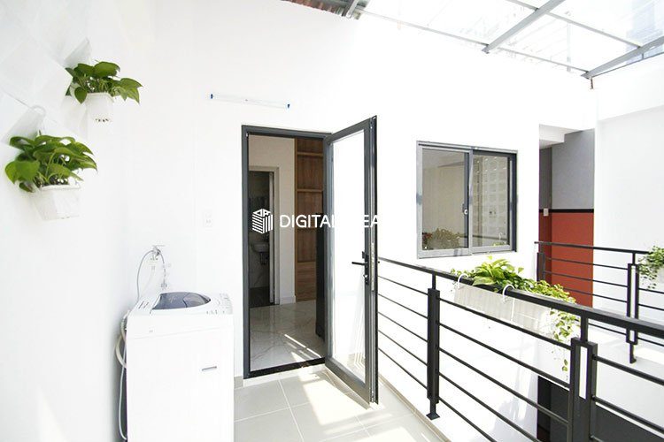 Private balcony overlooking Vinhome Studio for rent in Binh Thanh Near District 1 24h Security 11